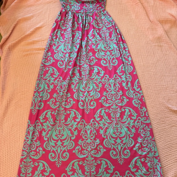 Dresses & Skirts - Vibrant Pink and Blue Patterned Dress